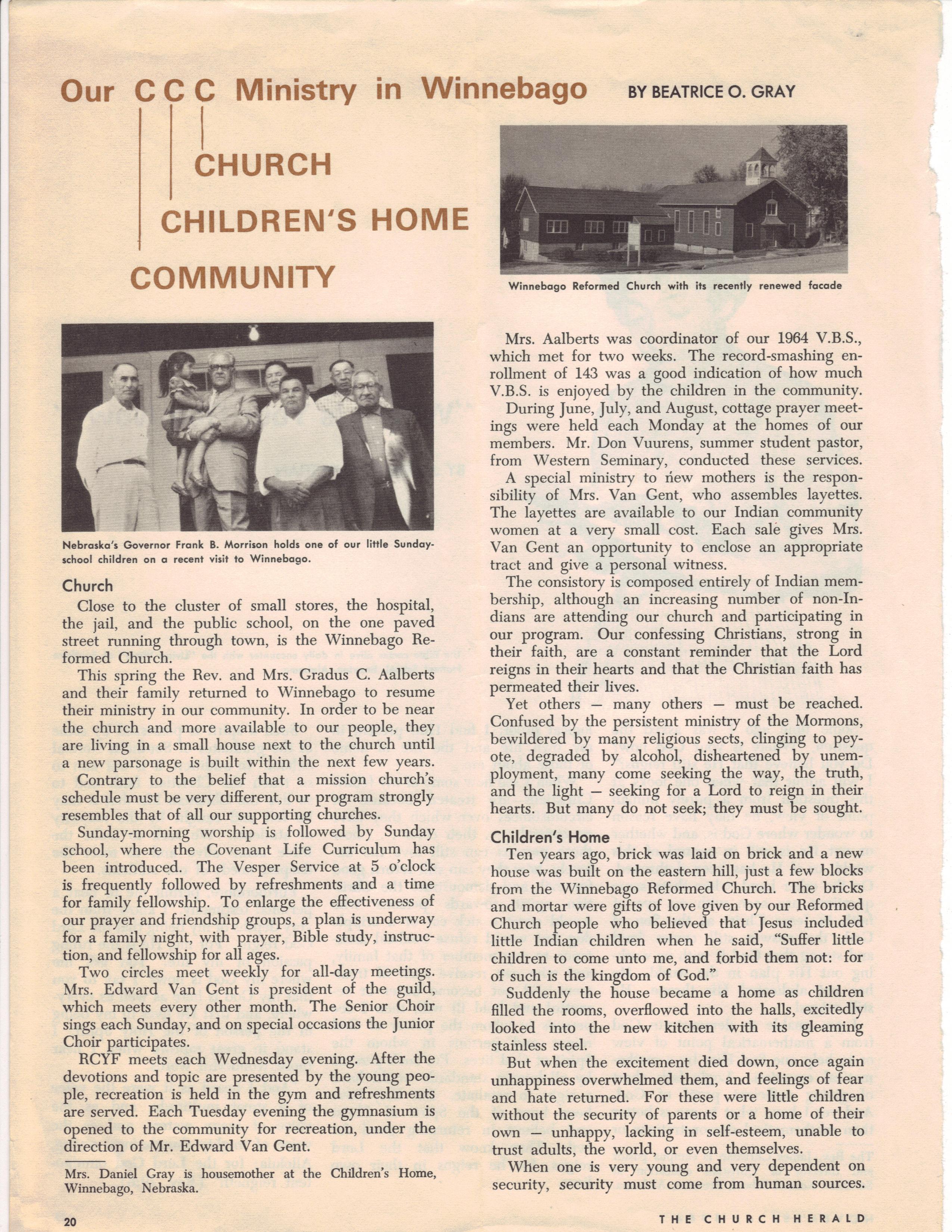 November 6, 1964: CCC Ministry in Winnebago